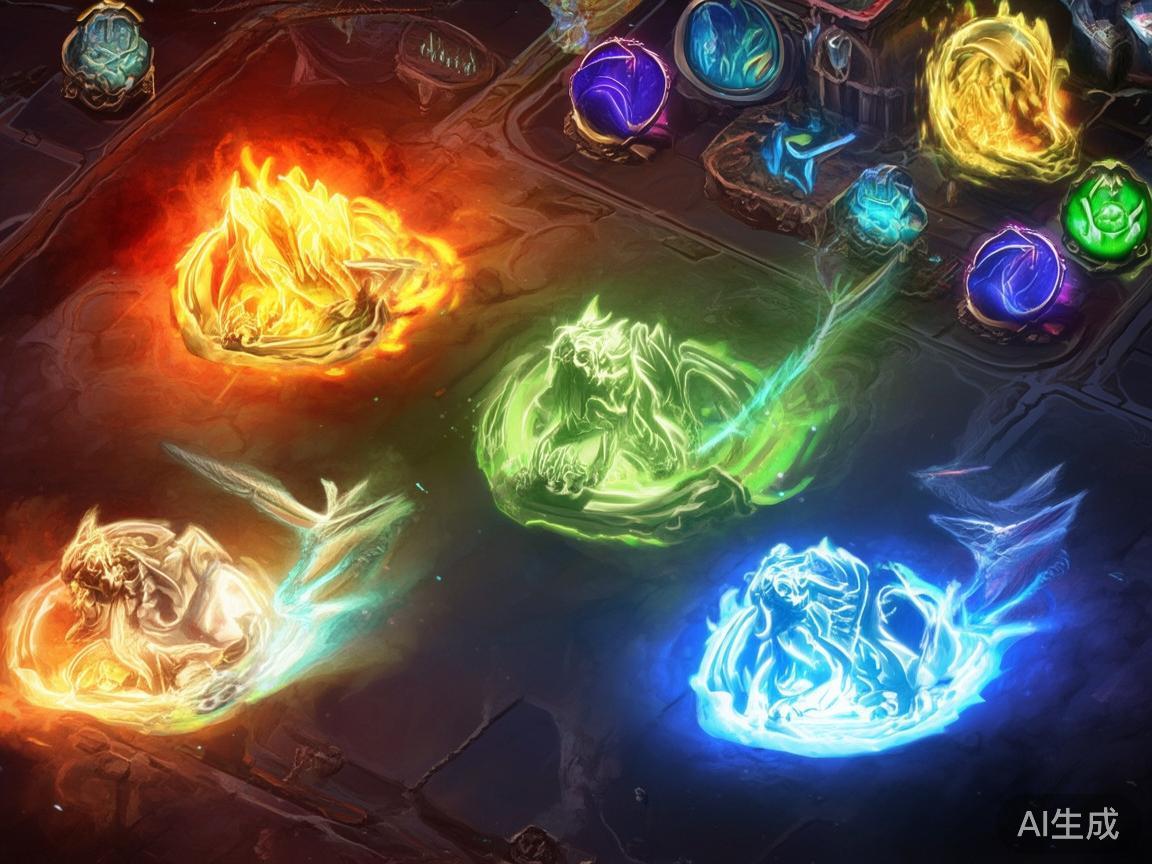 五龙元素的融入
在游戏中，五个龙形图标会不断出现